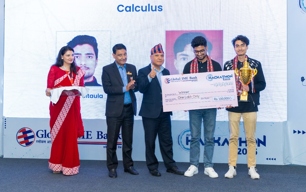 ग्लोबल आईएमई बैंकको ह्याकाथन कार्यक्रम : पहिलो हुने टिम क्याल्कुलुसले पायो १ लाख पुरस्कार