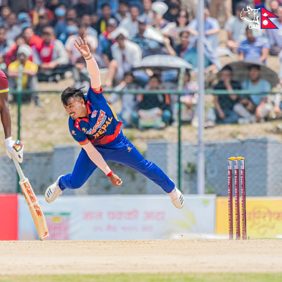 वेस्ट इन्डिज ‘ए’ विरुद्ध नेपाललाई पाँचौँ सफलता, सोमपालले लिए विकेट