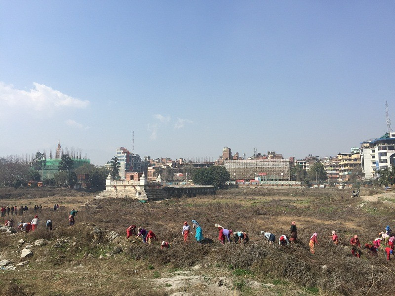 रानीपोखरी पुनर्निर्माणको काम सुस्त