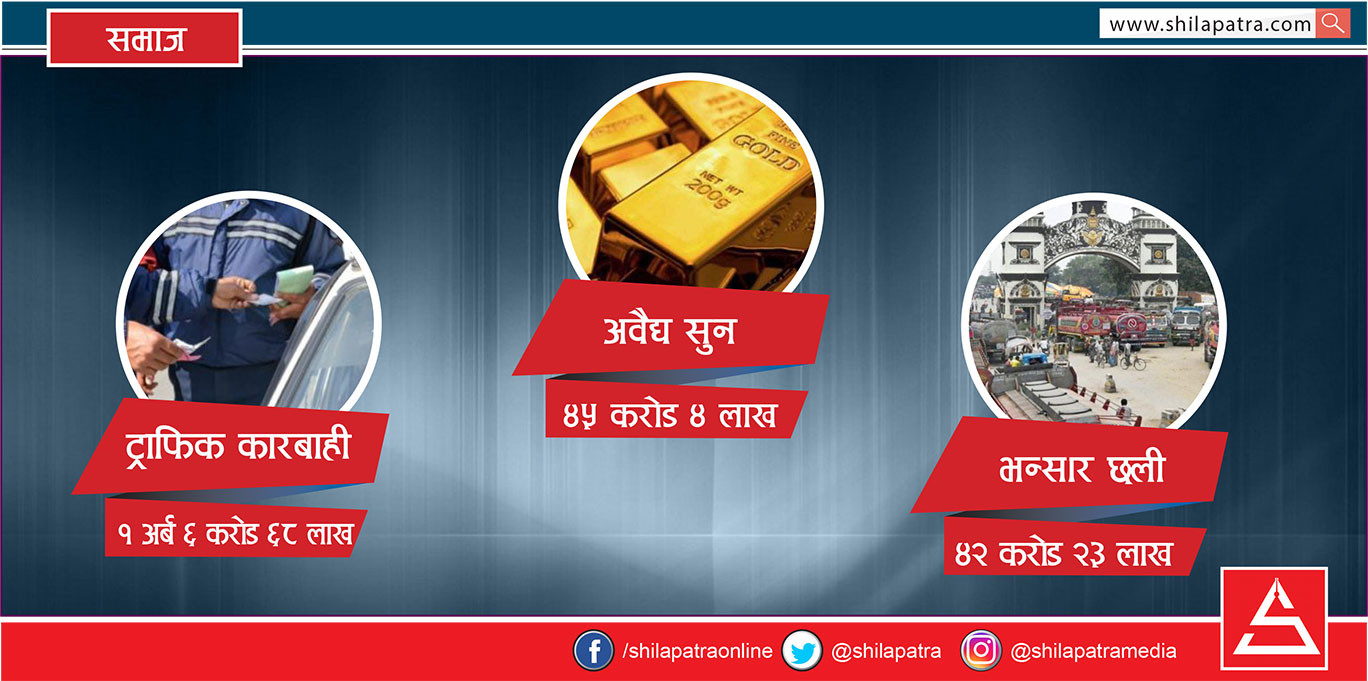 सुन तस्करी र भन्सार छलीभन्दा पनि बढी राजस्व उठ्छ ट्राफिक कारबाहीबाट