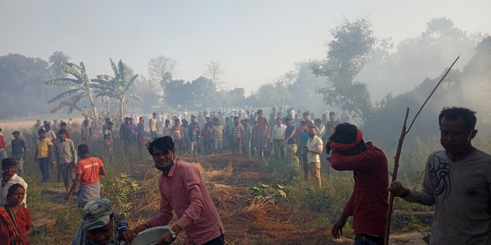 कपिलवस्तु आगलागी : समयमै दमकल नपुग्दा सिंगो टोल नै सखाप