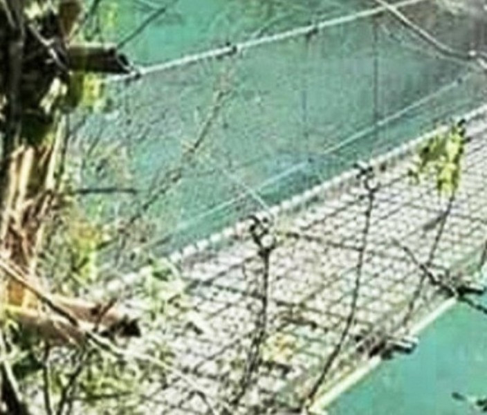 उदयपुरबाट खोटाङ प्रवेश गर्ने झोलुङ्गे पुलमा तारजालीको बार