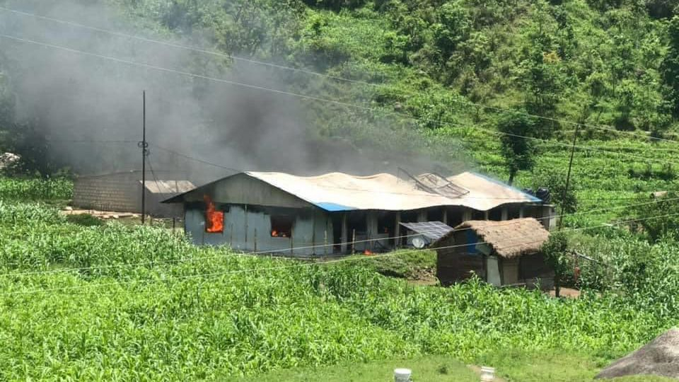 मकवानपुरको कैलाश गाउँपालिका कार्यालयमा आगलागी