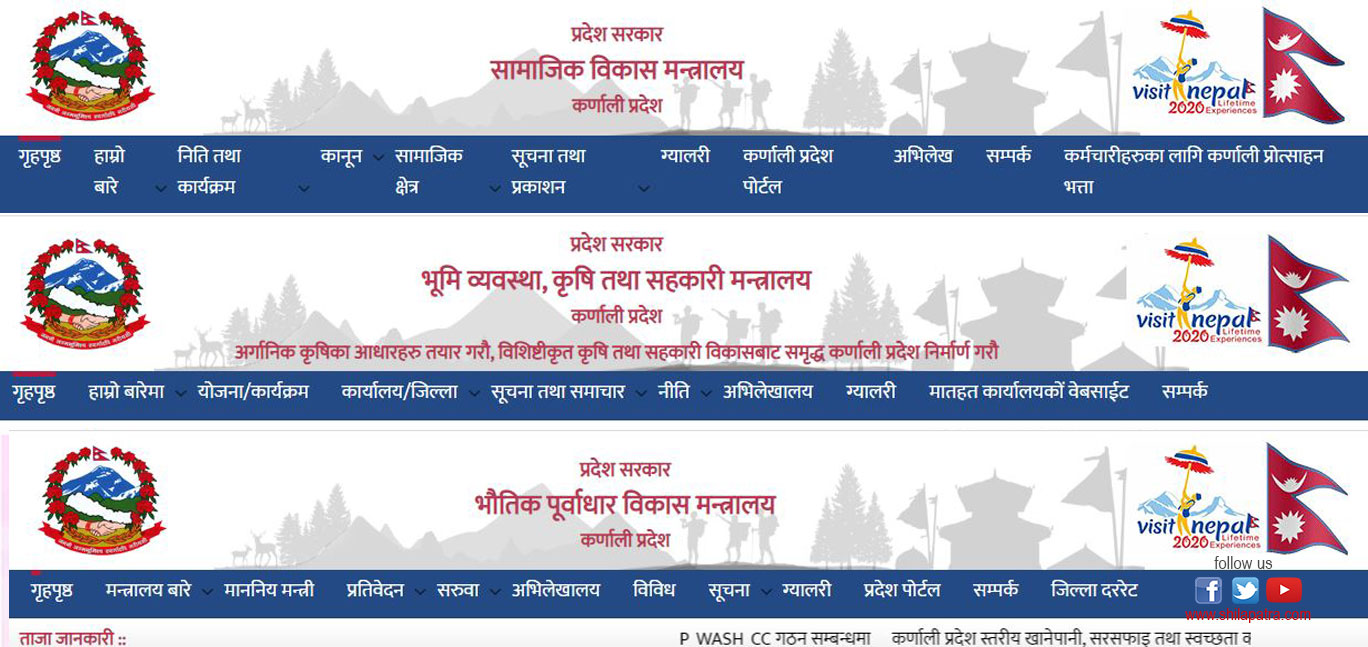 कर्णाली प्रदेश सरकारका वेबसाइटमा नै छैन चुच्चे नक्सा