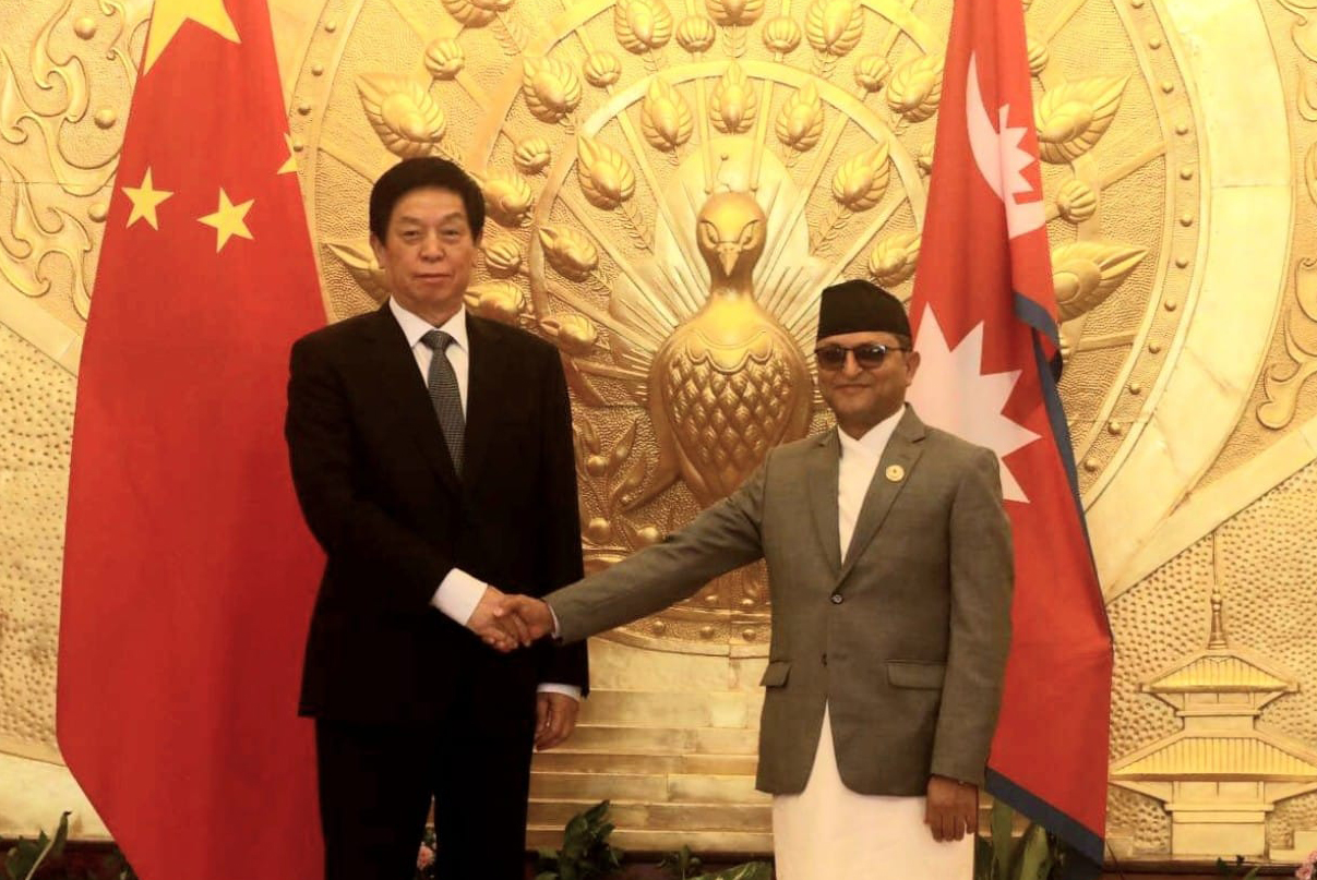 संसद भवनमा चिनियाँ जनकंग्रेस अध्यक्ष चान्सु र राष्ट्रियसभा अध्यक्ष तिमिल्सिनाबीच भेटवार्ता