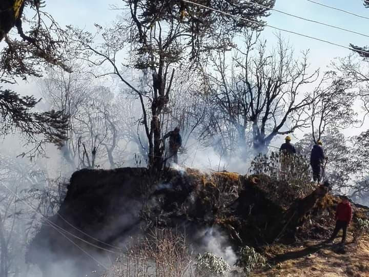 ५ दिनसम्म पनि निभेन पाथीभरा क्षेत्रकाे डढेलाे (तस्वीरहरू)