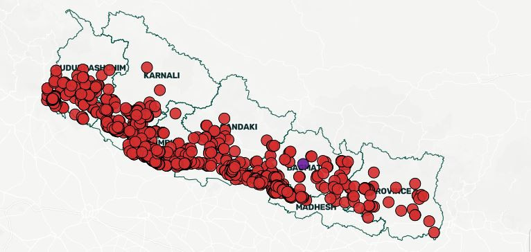 म्याग्दीका ७० भन्दा बढी सामुदायिक वनमा डढेलो