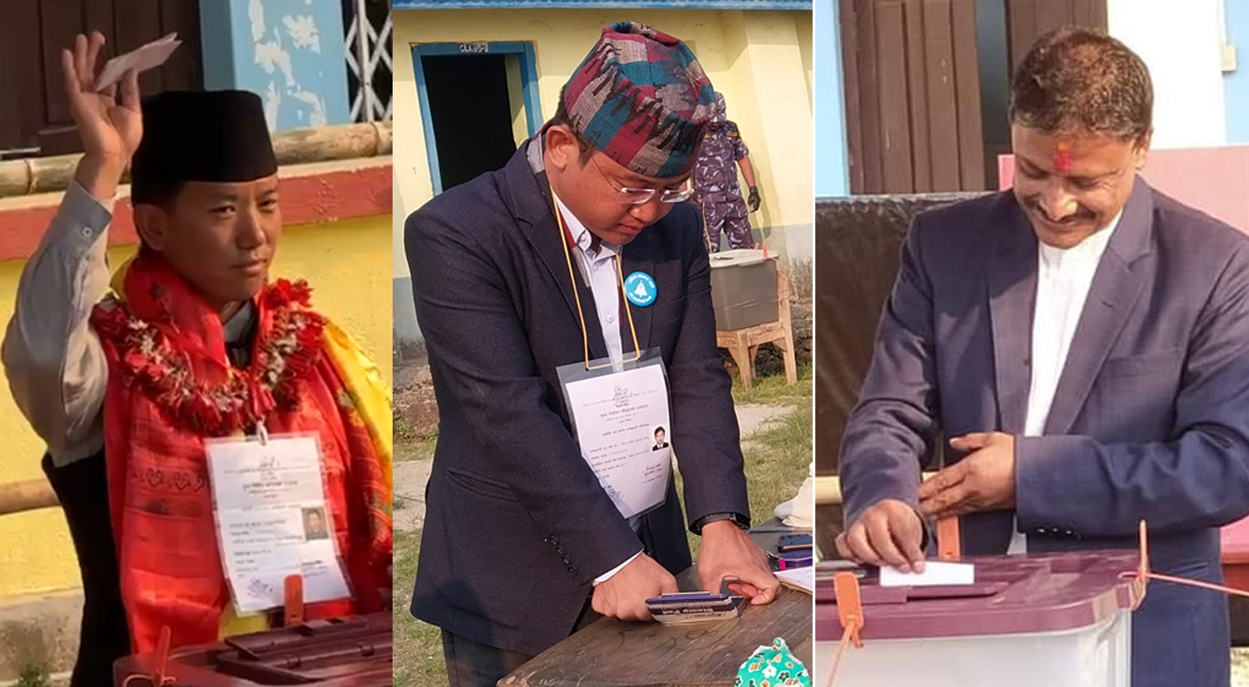 इलाम-२ उपनिर्वाचनः उम्मेदवारहरू नेम्वाङ, खड्का र लिम्बूले गरे मतदान