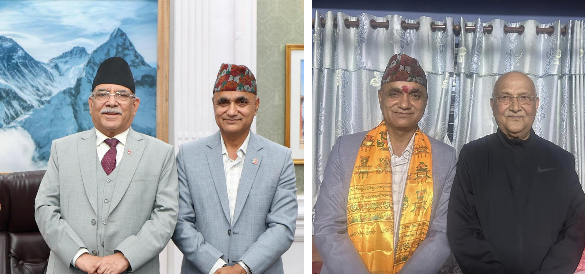 कर्णालीका मुख्यमन्त्रीले भेटे ओली र प्रचण्ड, सरकार विस्तारका विषयमा छलफल