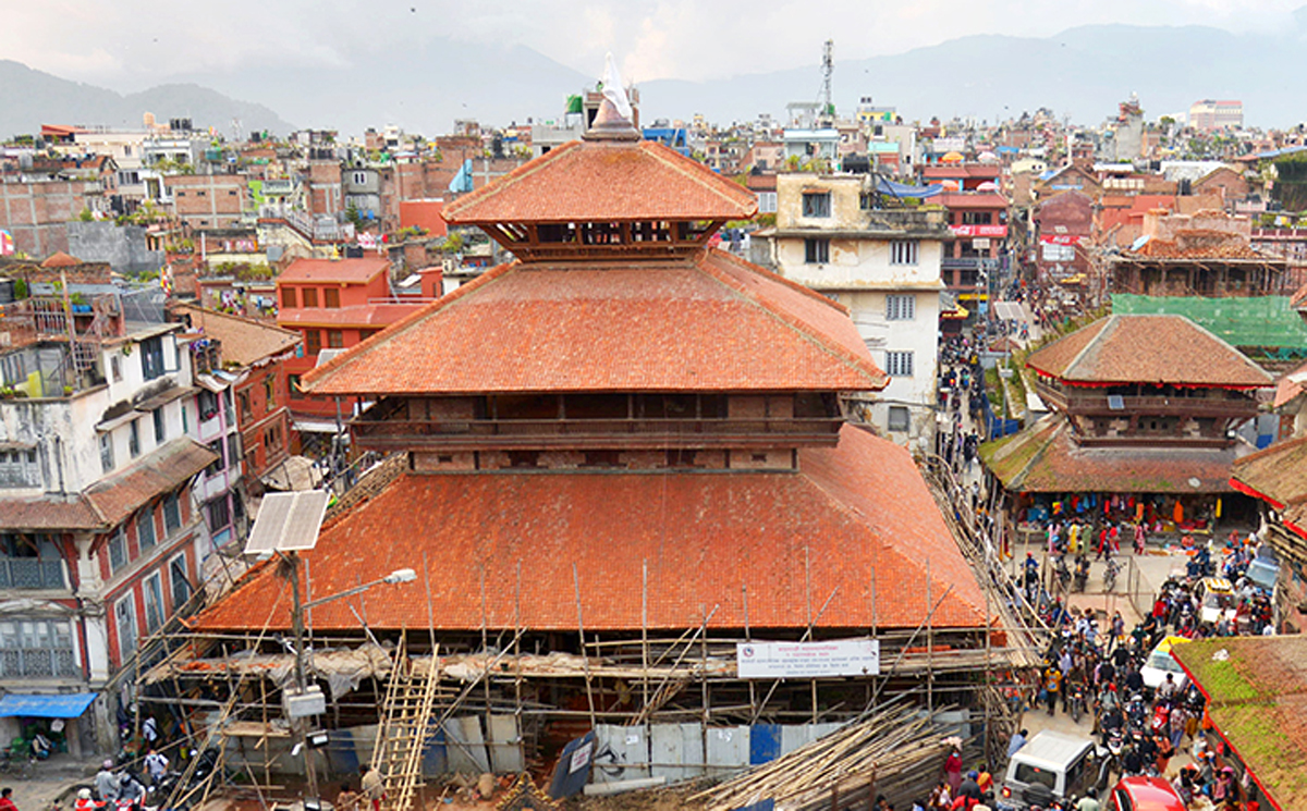 भूकम्प गएको ६ वर्षपछि काष्ठमण्डपको पुनर्निर्माण सकियो 