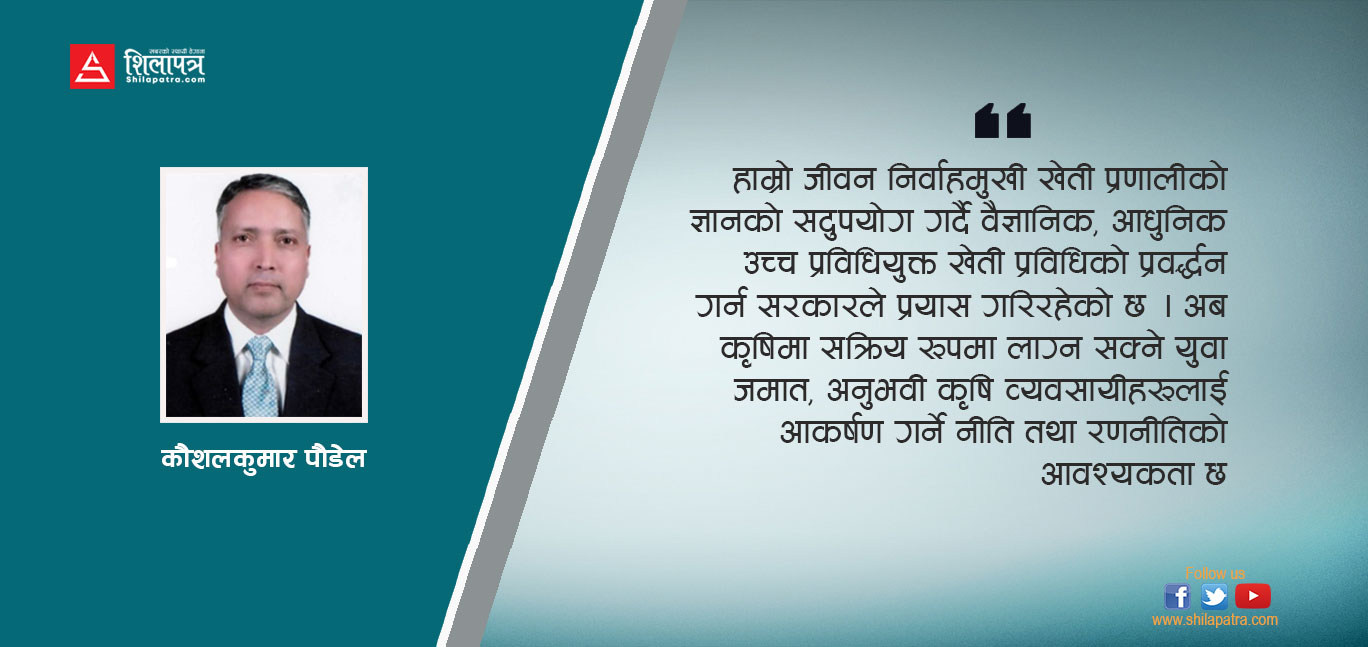 अबको आवश्यकताः युवामैत्री मर्यादित कृषि