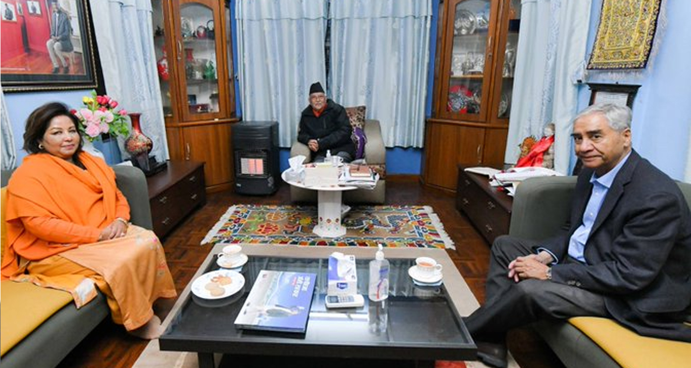 गठबन्धन बैठकलगत्तै प्रधानमन्त्री देउवा ओली निवासमा