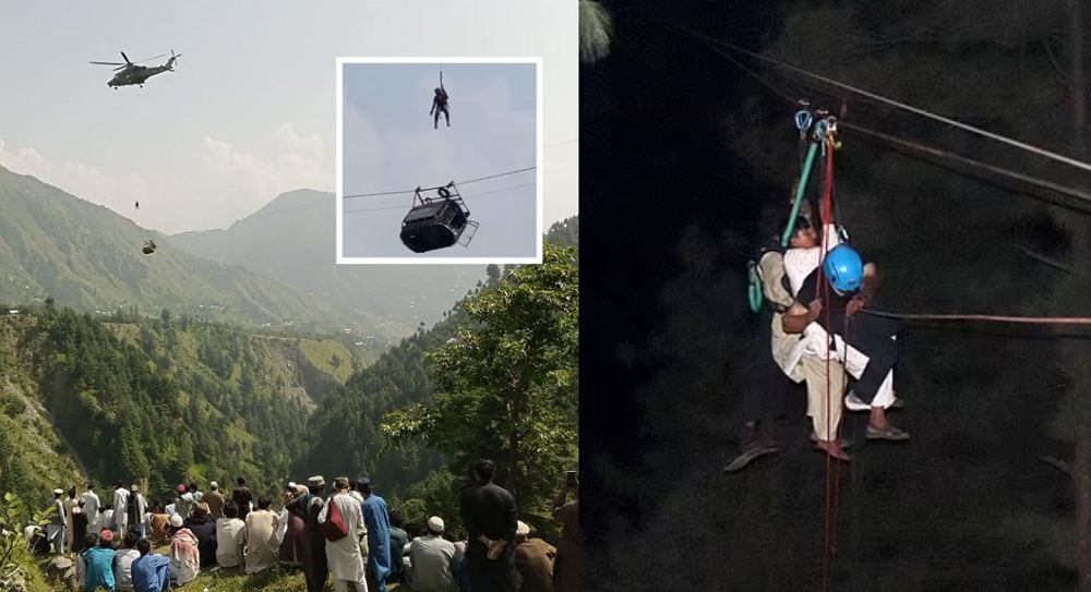 पाकिस्तानमा २७५ मिटरमाथि अड्किएको केबलकारबाट ६ विद्यार्थी र २ शिक्षकको गरियो उद्धार