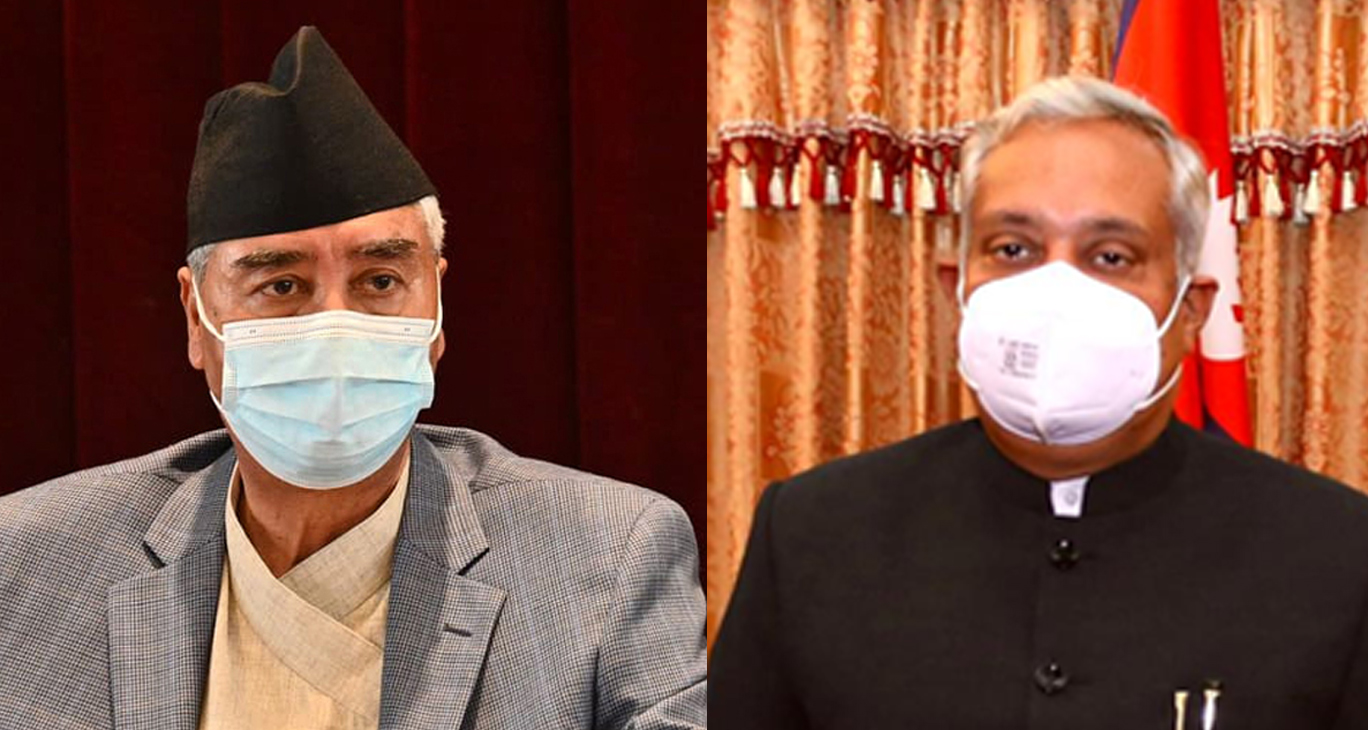 भारतीय राजदूत श्रीवास्तवले बालुवाटार पुगेर भेटे प्रधानमन्त्री देउवा