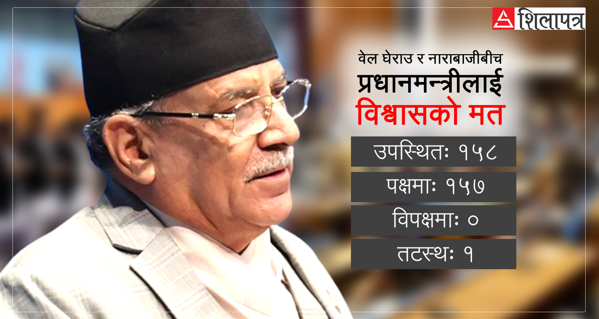 संसदमा प्रतिपक्षी दलहरूको वेल घेराउ र नाराबाजीबीच प्रधानमन्त्री प्रचण्डले लिए विश्वासको मत